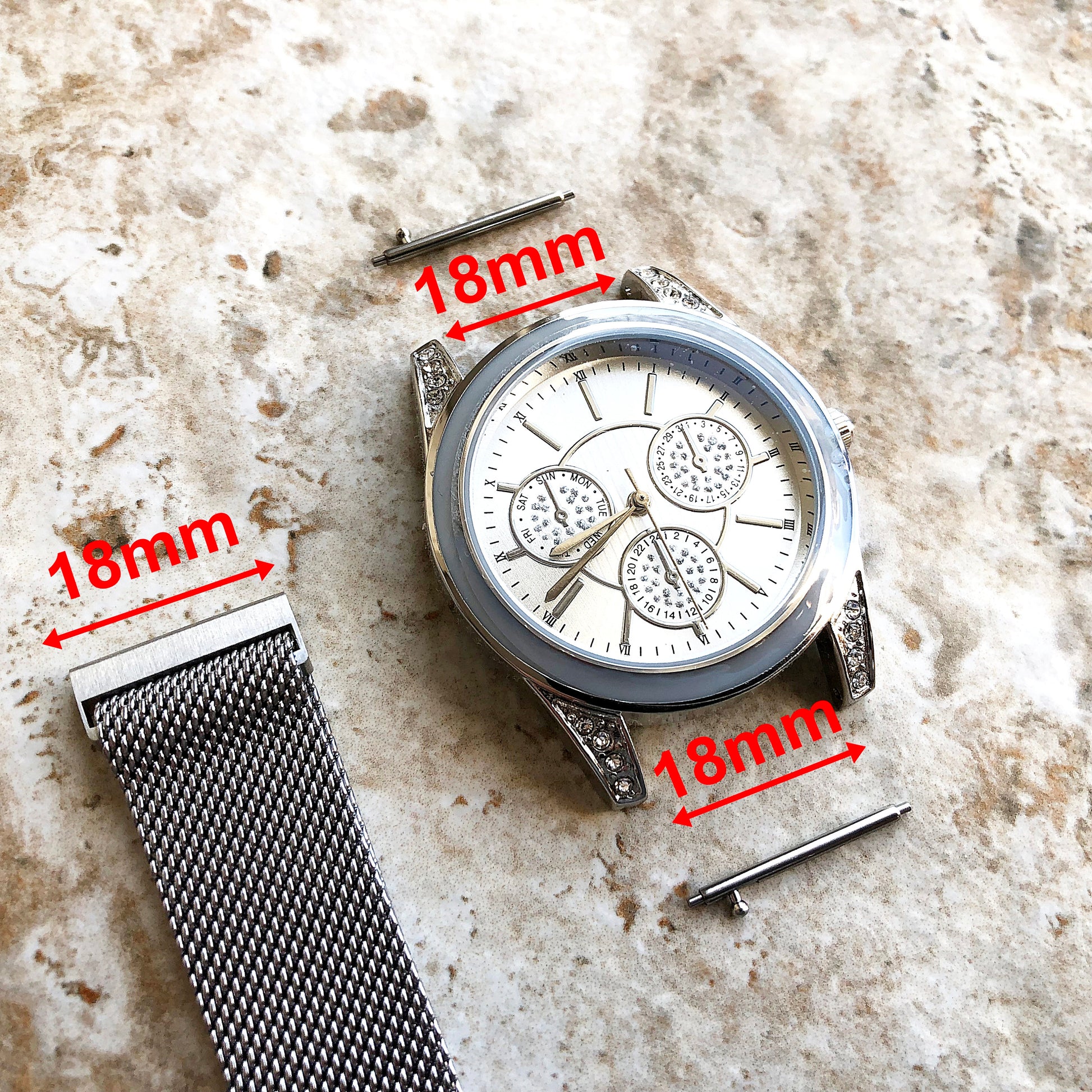 Garmin Silver Color Band Strap for Forerunner 265S 255S Captain Marvel Rey Venu 3S 2S Vivoactive 4S Vivomove 3S St Steel Milanese -B18