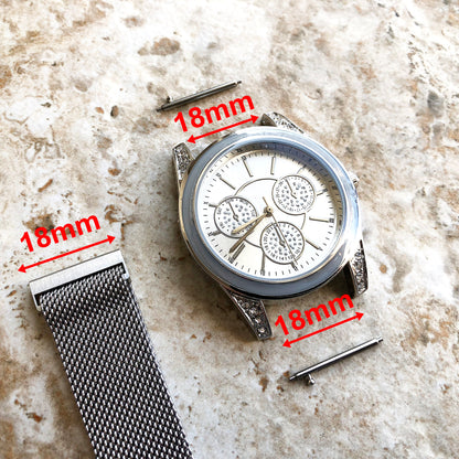 Garmin Silver Color Band Strap for Forerunner 265S 255S Captain Marvel Rey Venu 3S 2S Vivoactive 4S Vivomove 3S St Steel Milanese -B18