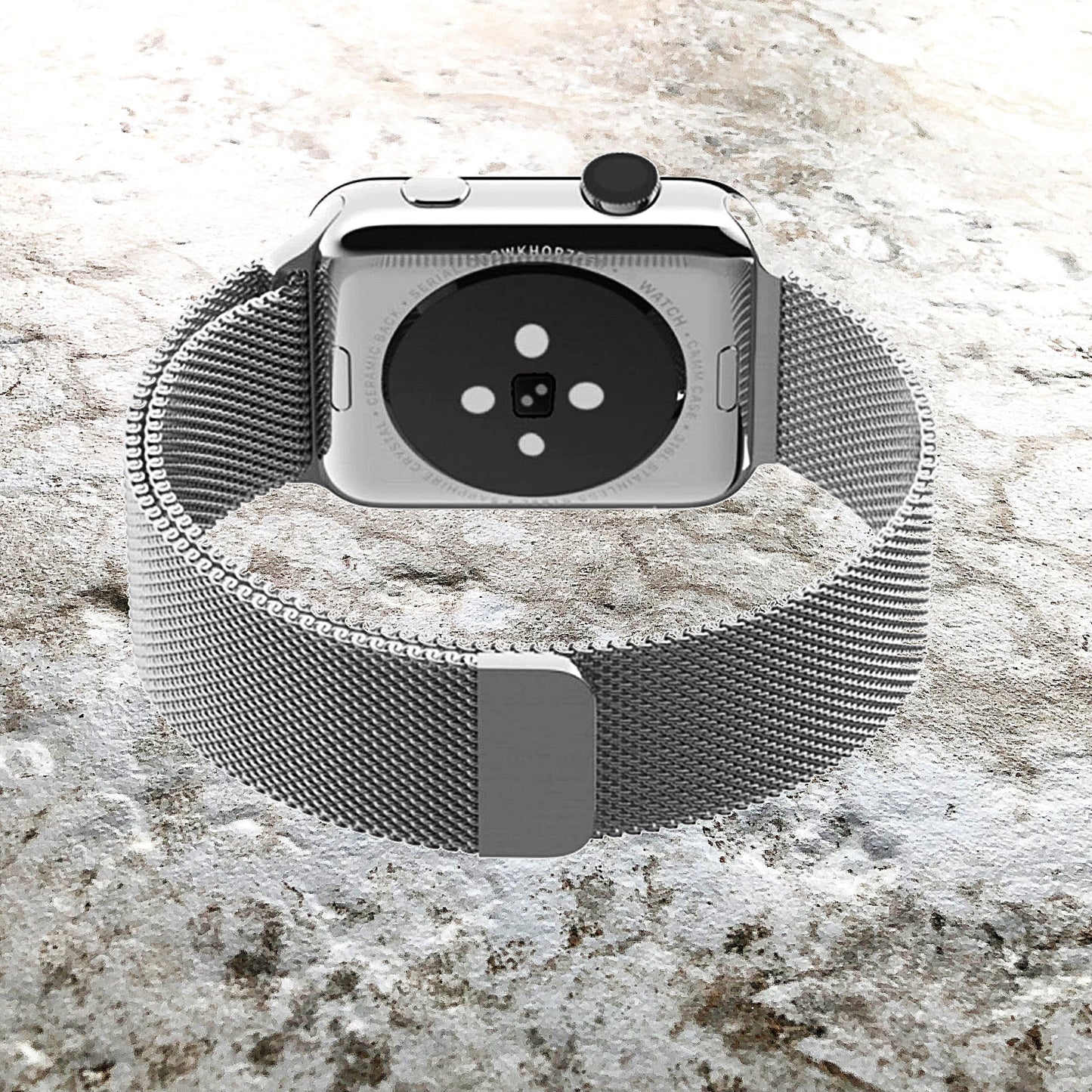 Apple Watch Silver Color Band Set Crystal Bezel Case Cover for Ultra 2 9 8 7 SE 6 5 4 3 2 49mm 45mm 44mm 42mm 41mm 40mm 38mm Milanese Strap