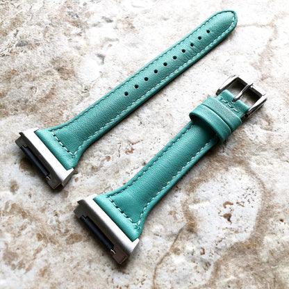 Fitbit Ionic Green Color Slim Elegant Soft Leather Band Strap Bracelet for Smartwatch Quick Release Adapters in Silver Rose Gold Black