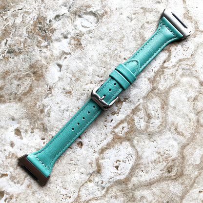 Fitbit Ionic Green Color Slim Elegant Soft Leather Band Strap Bracelet for Smartwatch Quick Release Adapters in Silver Rose Gold Black