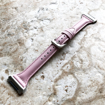 Fitbit Ionic Pink Color Slim Elegant Soft Leather Band Strap Bracelet for Smartwatch Quick Release Adapters in Silver Rose Gold Black