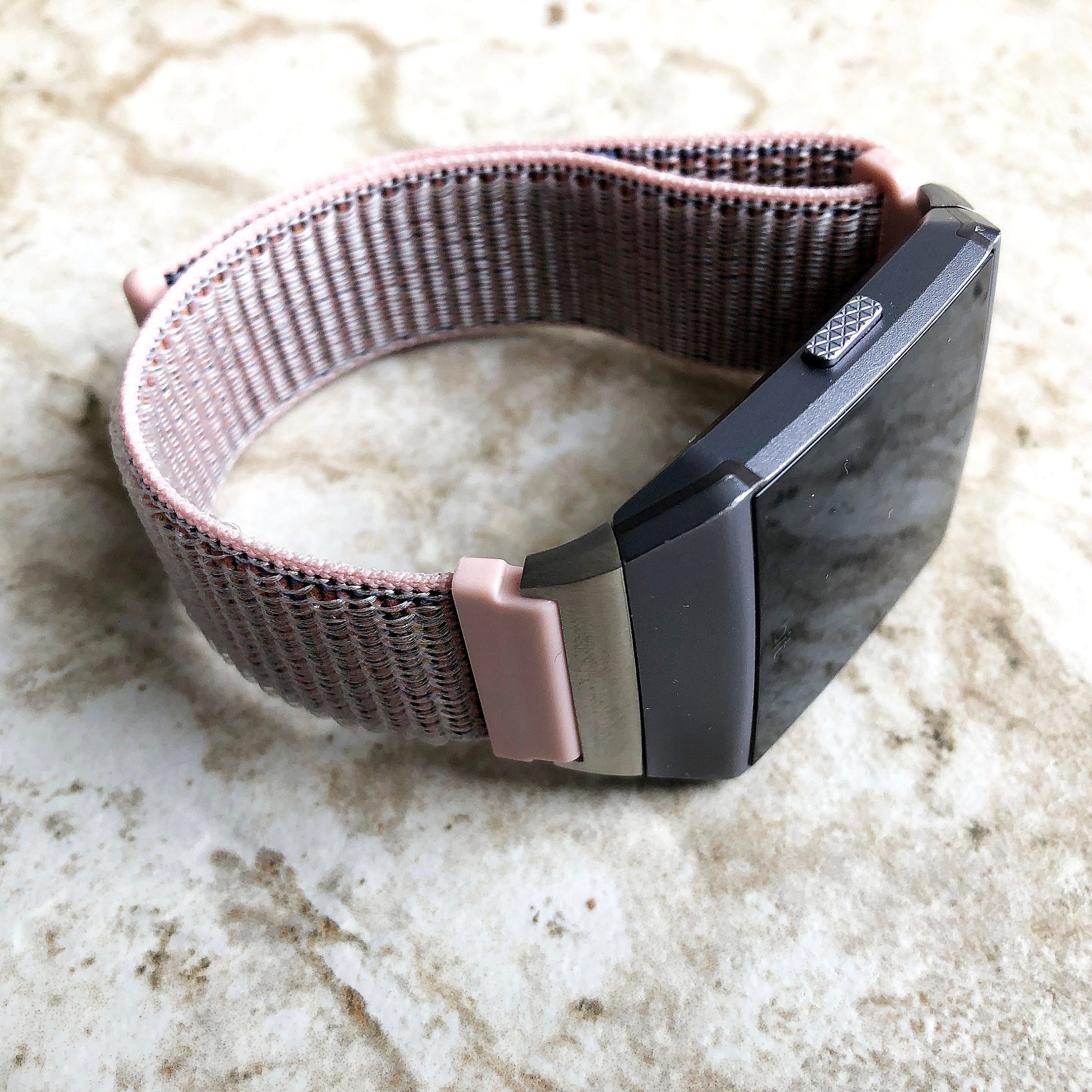 Fitbit Ionic Pink Sand Sports Loop n Hook Band Strap for Watch Band Strap Adjustable with Quick Release Adapters Silver Rose Gold Black