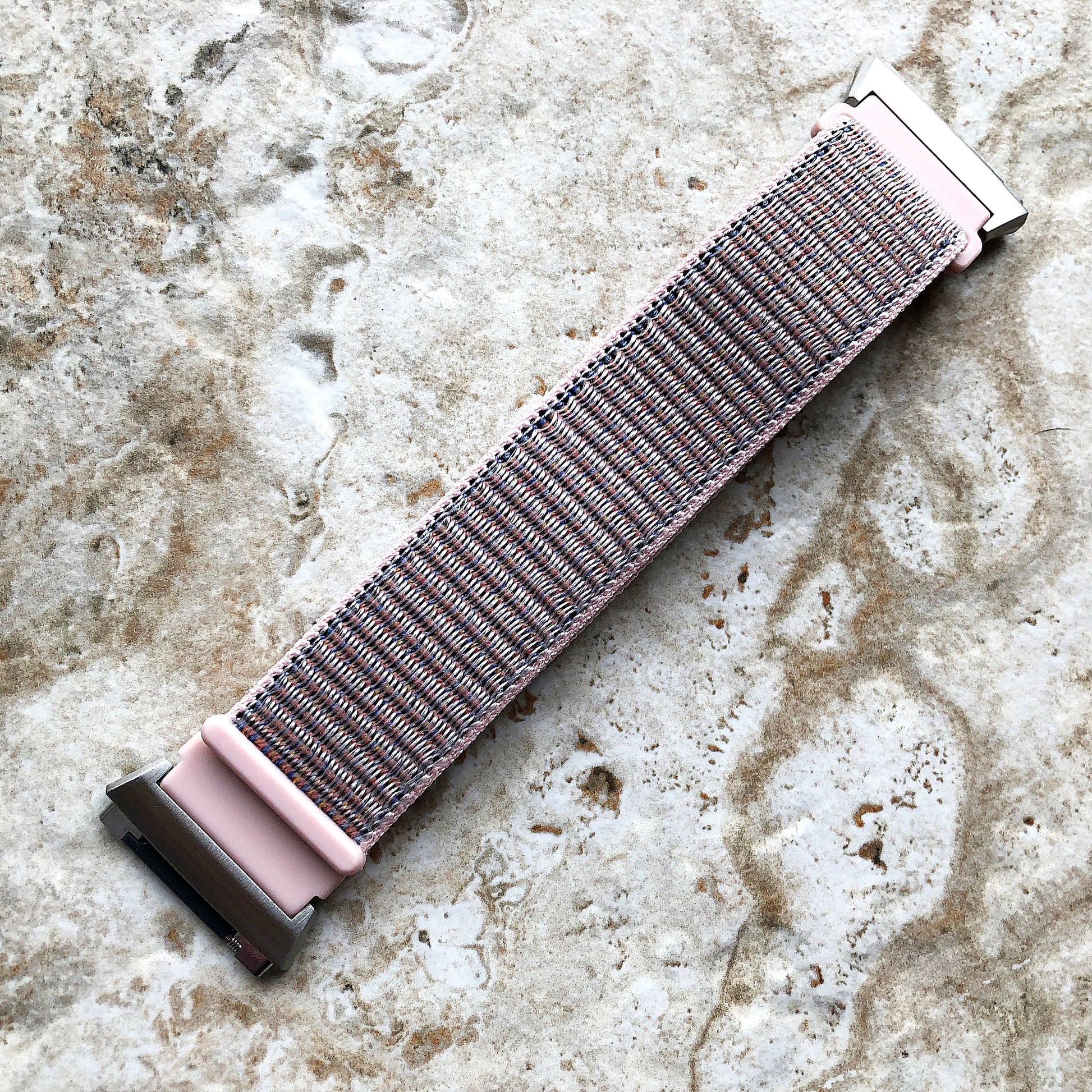 Fitbit Ionic Pink Sand Sports Loop n Hook Band Strap for Watch Band Strap Adjustable with Quick Release Adapters Silver Rose Gold Black
