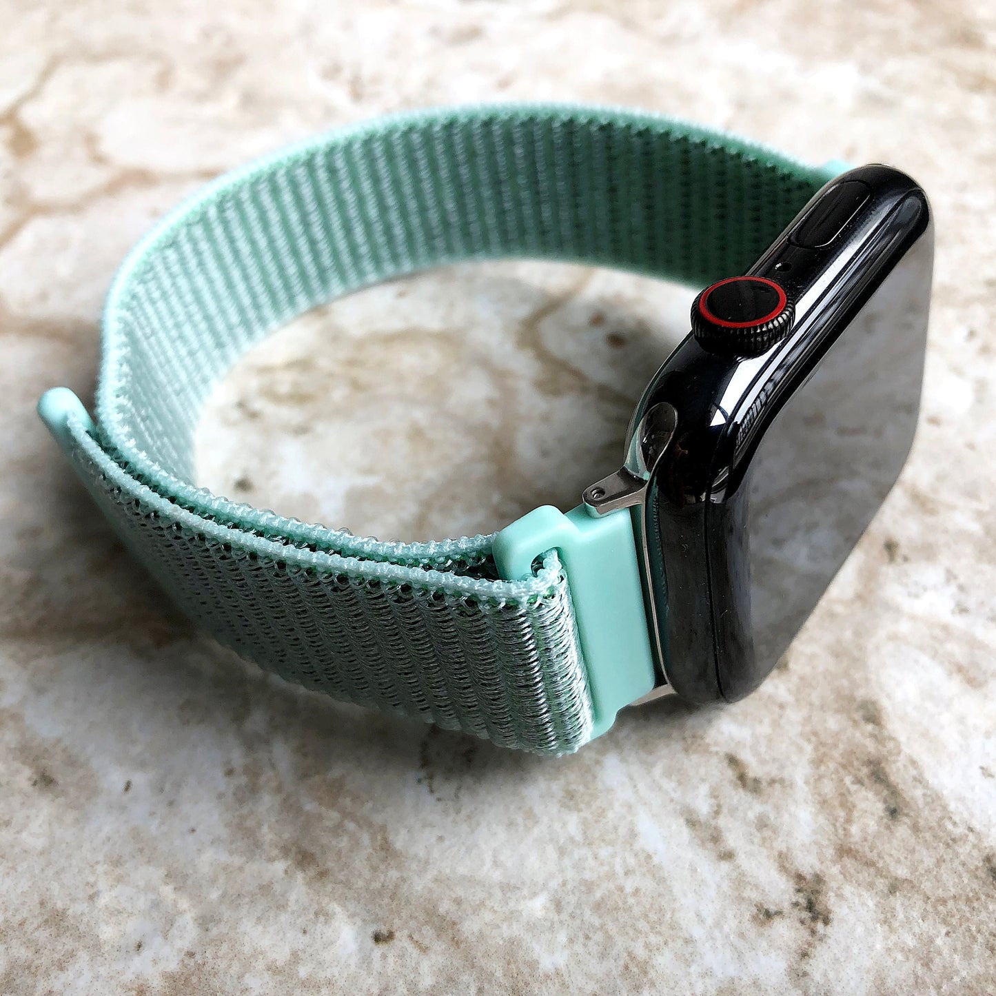 Apple Marine Green Band Loop and Hook for iWatch Ultra 2 49mm and 9 8 Series 41mm 45mm Case Adjustable Sport Strap Soft Nylon Weave