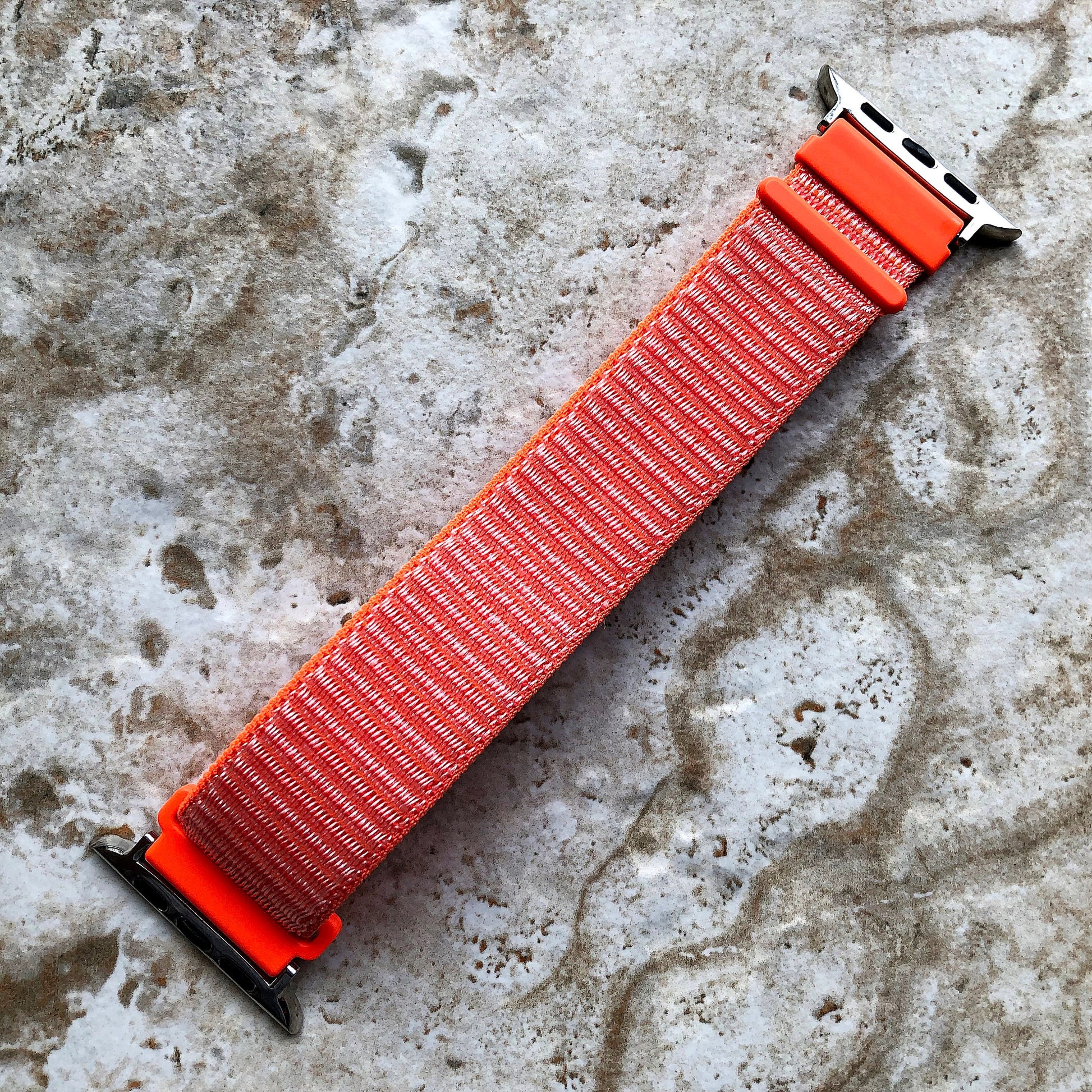 Apple Watch Spicy Orange Band Loop and Hook for iWatch Ultra 2 49mm and 9 8 Series 41mm 45mm Case Sport Adjustable Strap Soft Nylon Weave