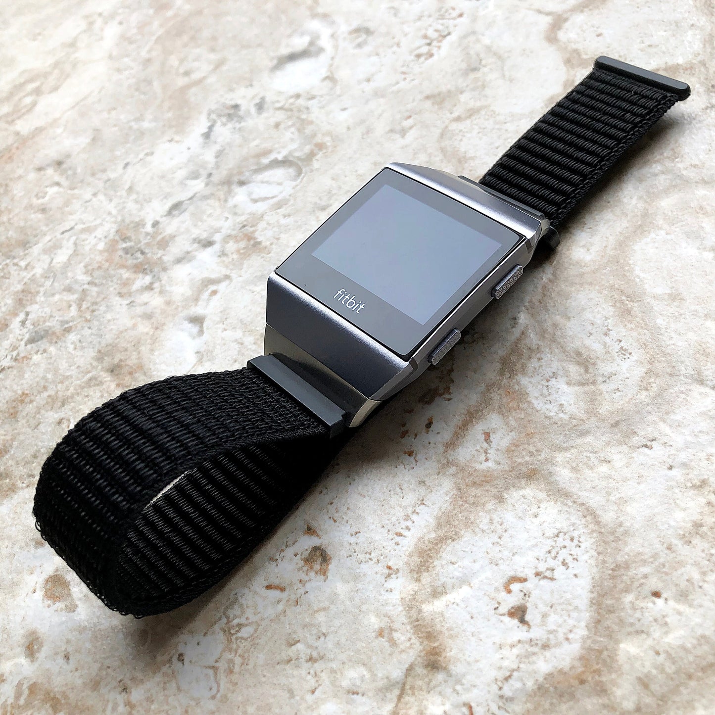 Fitbit Ionic Black Sports Loop n Hook Band Strap for Watch Band Strap Adjustable with Quick Release Adapters Silver Rose Gold Black