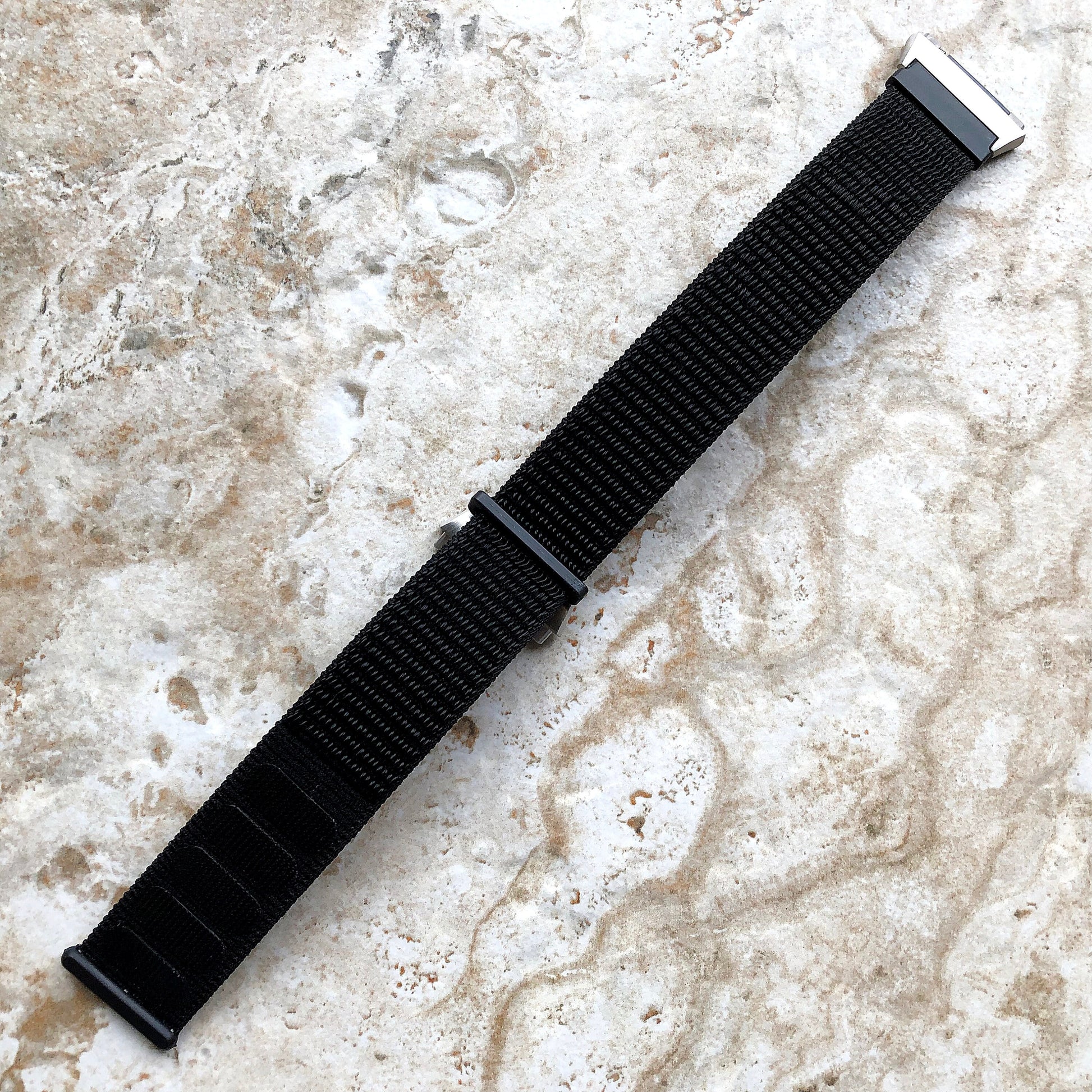 Fitbit Ionic Black Sports Loop n Hook Band Strap for Watch Band Strap Adjustable with Quick Release Adapters Silver Rose Gold Black