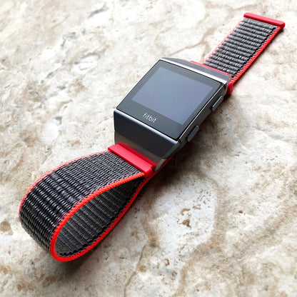 Fitbit Ionic Electric Pink Sports Loop n Hook Band Strap for Watch Band Strap Adjustable with Quick Release Adapters Silver Rose Gold Black