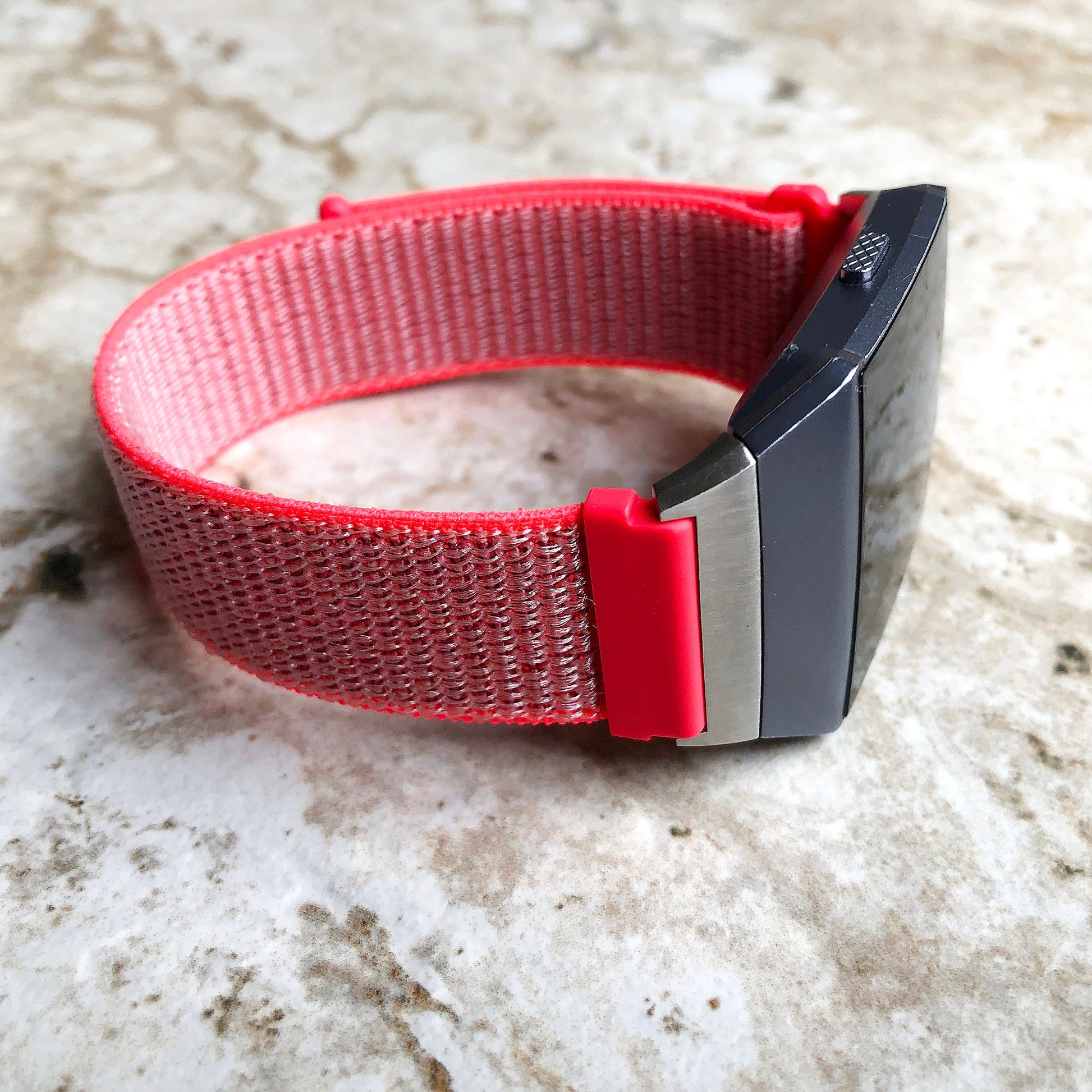 Fitbit Ionic Hot Pink Sports Loop n Hook Band Strap for Watch Band Strap Adjustable with Quick Release Adapters Silver Rose Gold Black