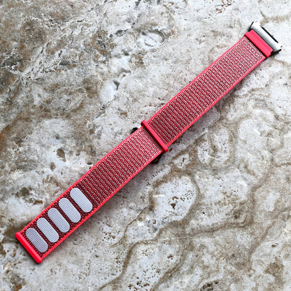 Fitbit Ionic Hot Pink Sports Loop n Hook Band Strap for Watch Band Strap Adjustable with Quick Release Adapters Silver Rose Gold Black