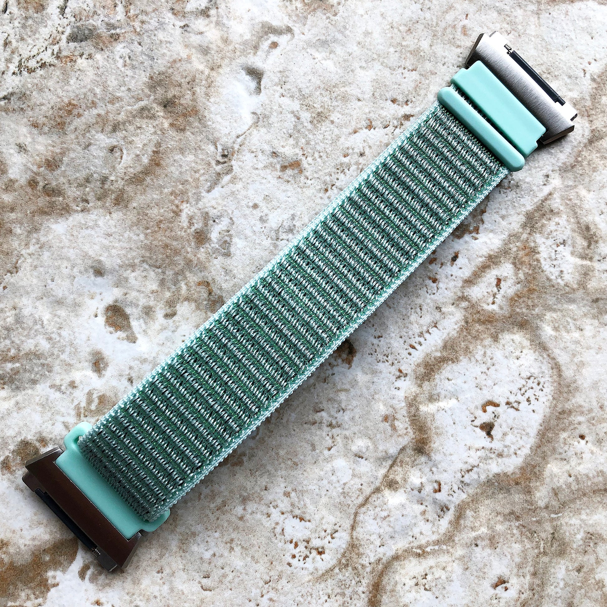 Fitbit Ionic Marine Green Sports Loop n Hook Band Strap for Watch Band Strap Adjustable with Quick Release Adapters Silver Rose Gold Black