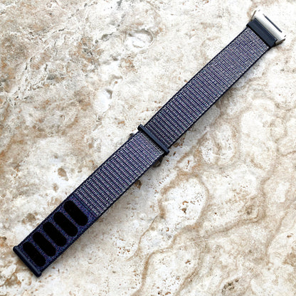 Fitbit Ionic Midnight Blue Sports Loop n Hook Band Strap for Watch Band Strap Adjustable with Quick Release Adapters Silver Rose Gold Black