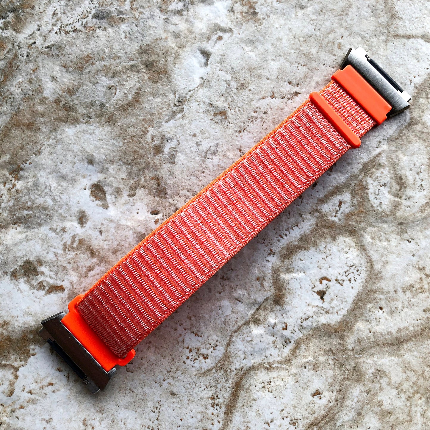 Fitbit Ionic Spicy Orange Sports Loop n Hook Band Strap for Watch Band Strap Adjustable with Quick Release Adapters Silver Rose Gold Black
