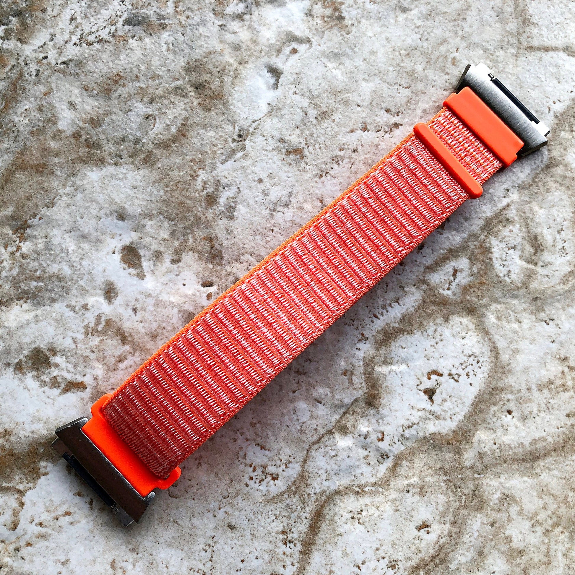 Fitbit Ionic Spicy Orange Sports Loop n Hook Band Strap for Watch Band Strap Adjustable with Quick Release Adapters Silver Rose Gold Black