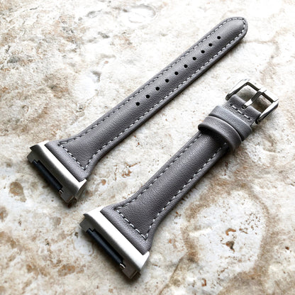 Fitbit Ionic Gray Color Slim Elegant Soft Leather Band Strap Bracelet for Smartwatch Quick Release Adapters in Silver Rose Gold Black