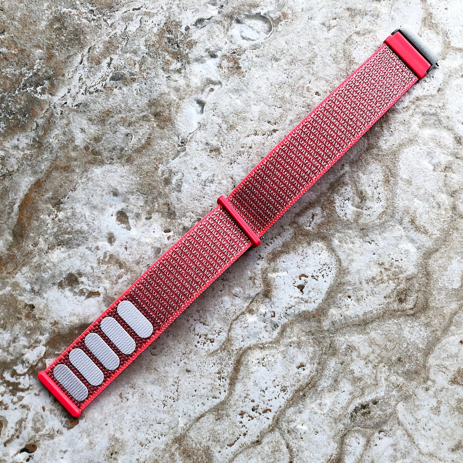 Fitbit Versa 2 3 4 Sense 2 Sports Band Hot Pink Loop and Hook Strap Watch Bands Straps Adjustable with Quick Adapters Silver Rose Gold Black