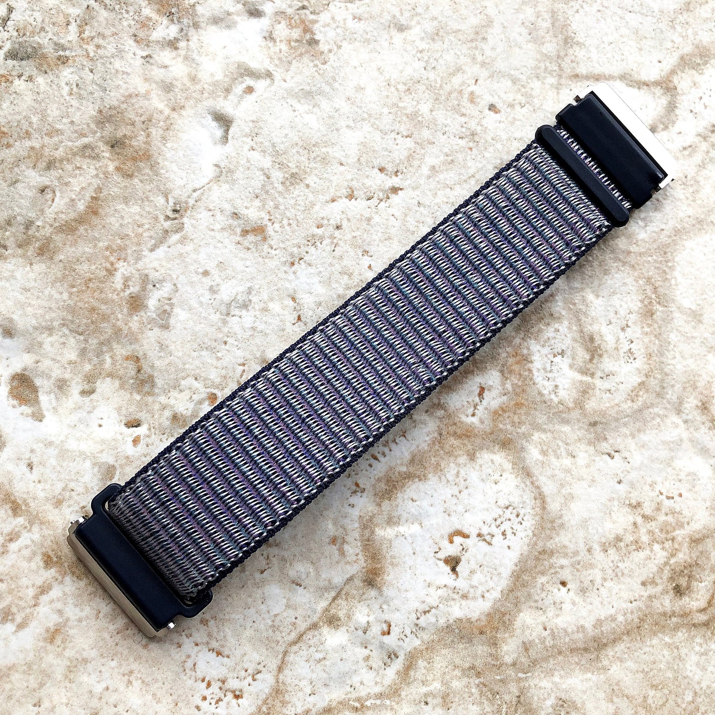 Fitbit Versa 2 3 4 Sense 2 Sports Band Midnight Blue Loop and Hook Watch Bands Straps Adjustable with Quick Adapters Silver Rose Gold Black