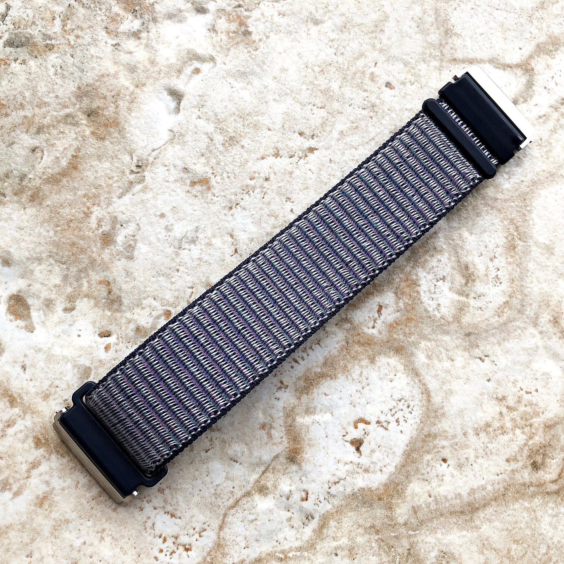Fitbit Versa 2 3 4 Sense 2 Sports Band Midnight Blue Loop and Hook Watch Bands Straps Adjustable with Quick Adapters Silver Rose Gold Black