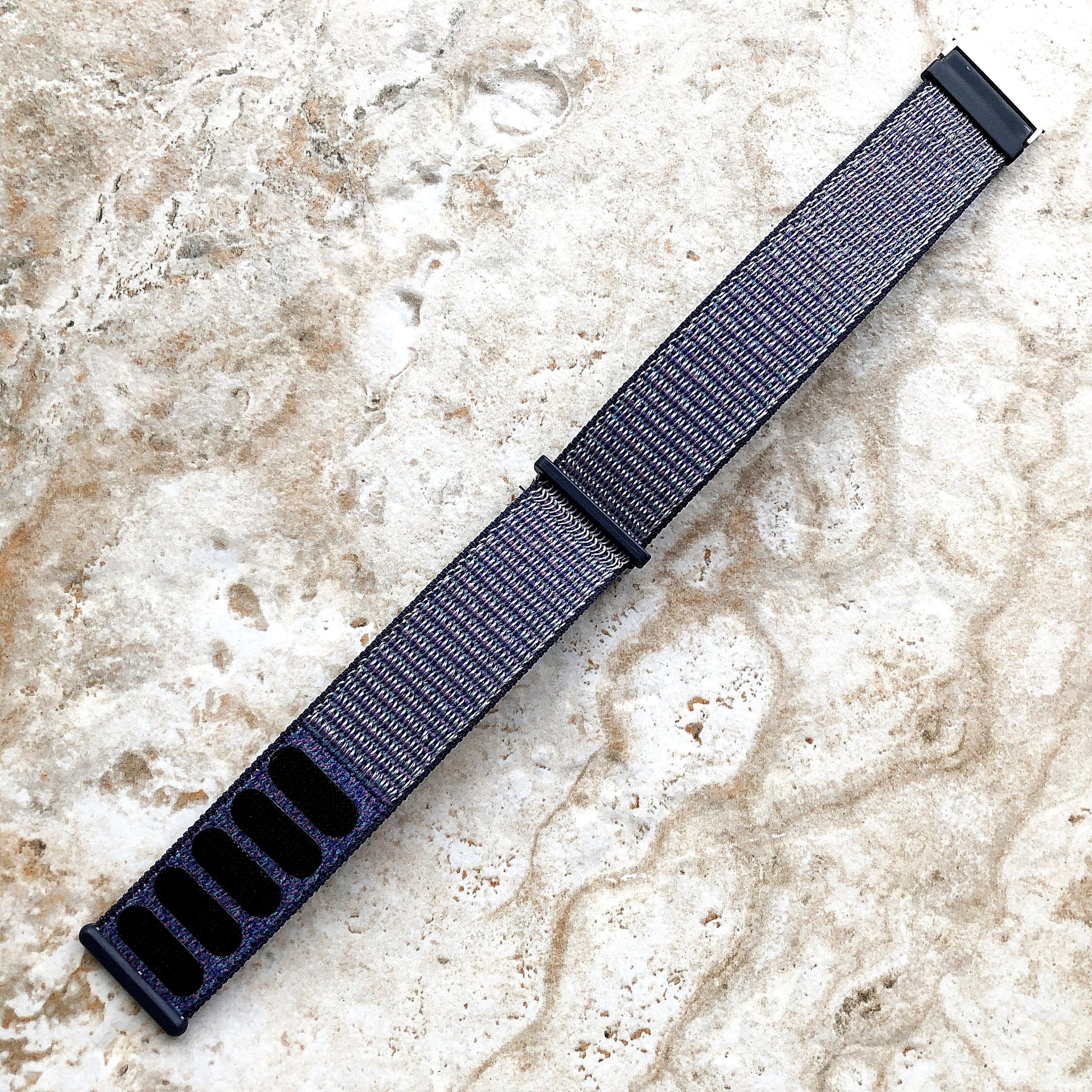 Fitbit Versa 2 3 4 Sense 2 Sports Band Midnight Blue Loop and Hook Watch Bands Straps Adjustable with Quick Adapters Silver Rose Gold Black