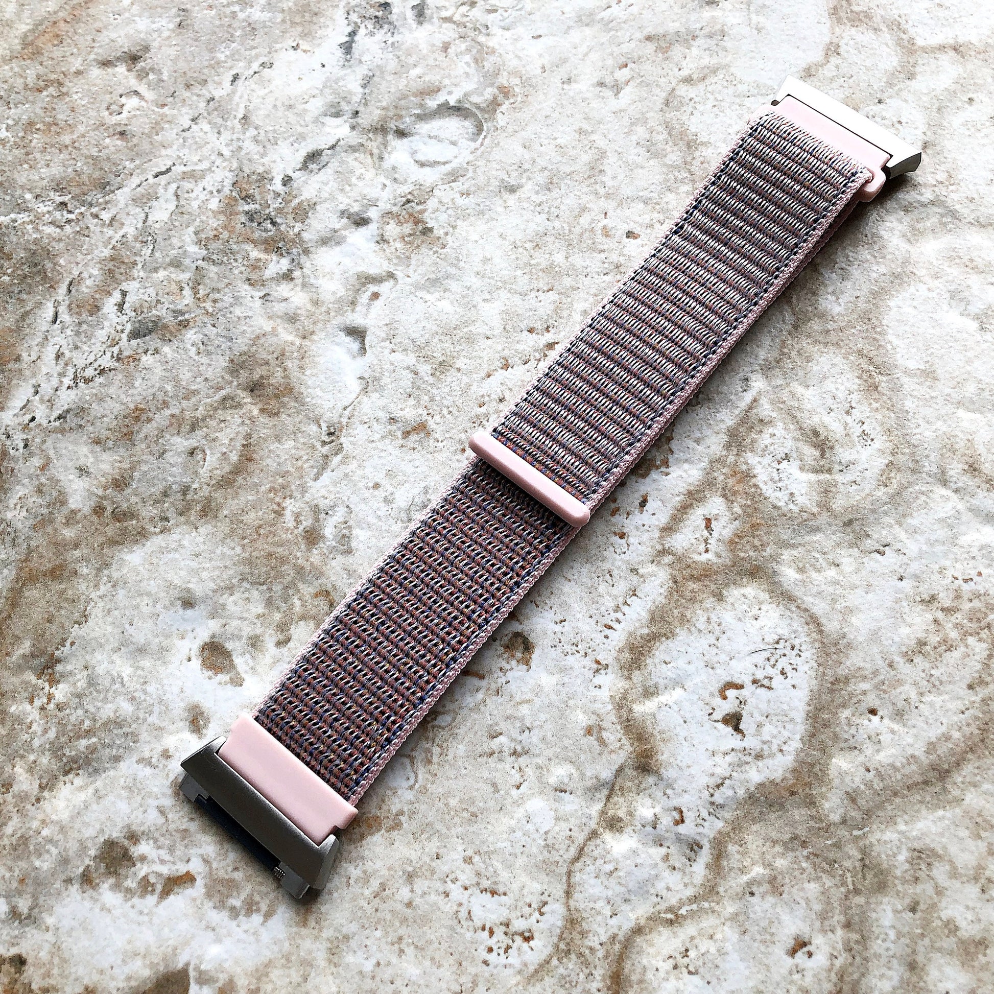Fitbit Ionic Pink Sand Sports Loop n Hook Band Strap for Watch Band Strap Adjustable with Quick Release Adapters Silver Rose Gold Black
