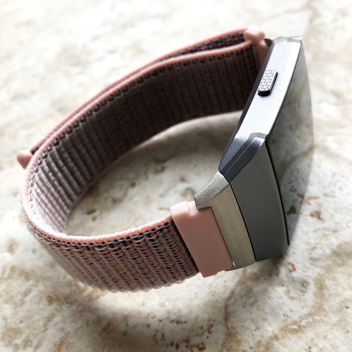 Fitbit Ionic Pink Sand Sports Loop n Hook Band Strap for Watch Band Strap Adjustable with Quick Release Adapters Silver Rose Gold Black