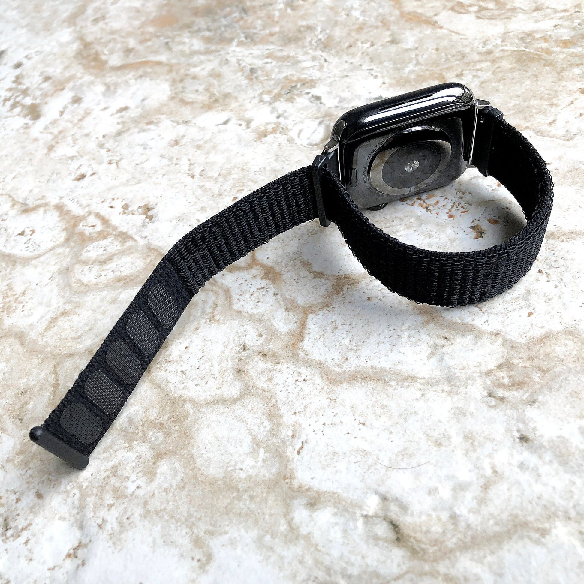 Apple Black Band Loop and Hook for iWatch Ultra 2 49mm and 9 8 Series 41mm 45mm Case Adjustable Sports Strap Bracelet Soft Nylon Weave
