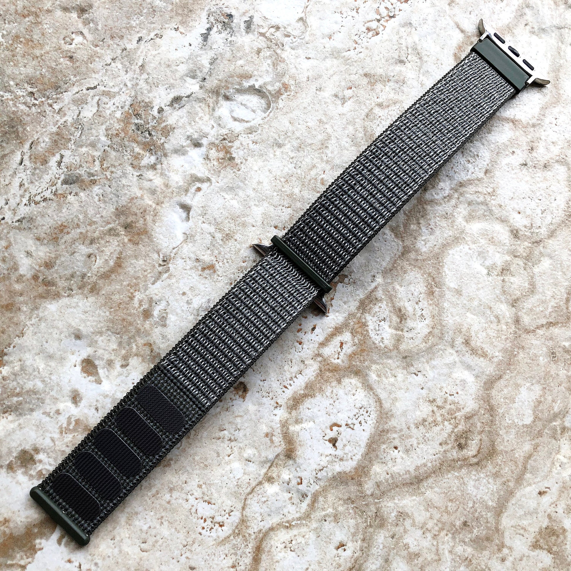 Apple Watch Green Olive Band Loop Hook for iWatch All Series 38mm 40mm 41mm 42mm 44mm 45mm 49mm Sports Adjustable Strap Soft Nylon Weave