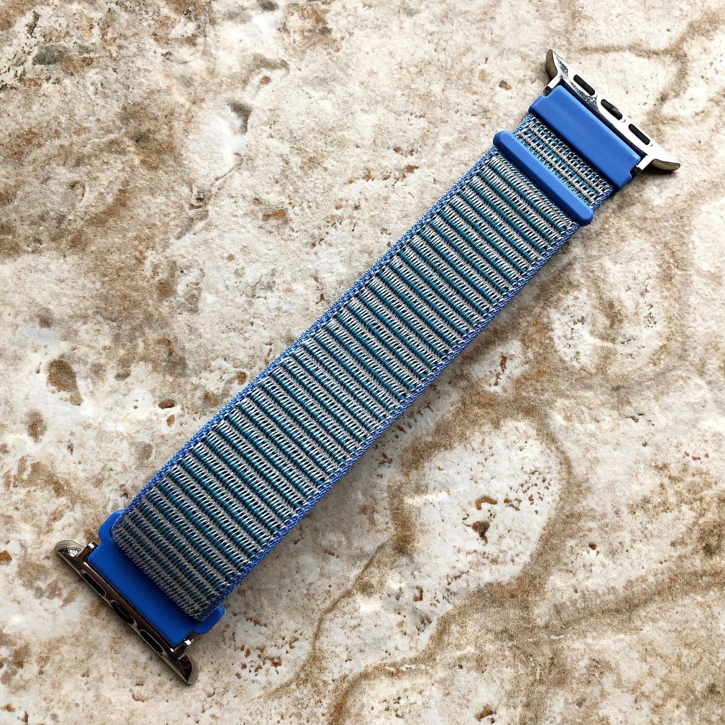 Apple Light Blue Band Loop and Hook for iWatch Ultra 2 49mm and 9 8 Series 41mm 45mm Case Adjustable Sports Strap Soft Nylon Weave