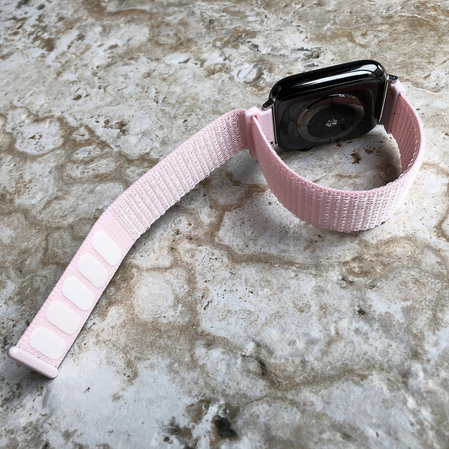 Apple Watch Pearl Pink Band Loop and Hook for iWatch Ultra 2 49mm and 9 8 Series 41mm 45mm Case Sports Adjustable Strap Soft Nylon Weave