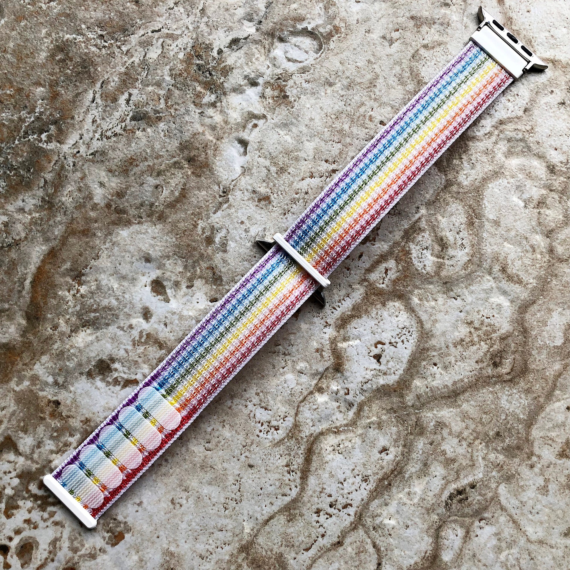 Apple Rainbow Band Loop and Hook for iWatch Ultra 2 9 8 7 SE 6 5 4 3 2 1 Series 38mm 40 41 42mm 44mm 45mm 49mm Sports Strap Soft Nylon Weave