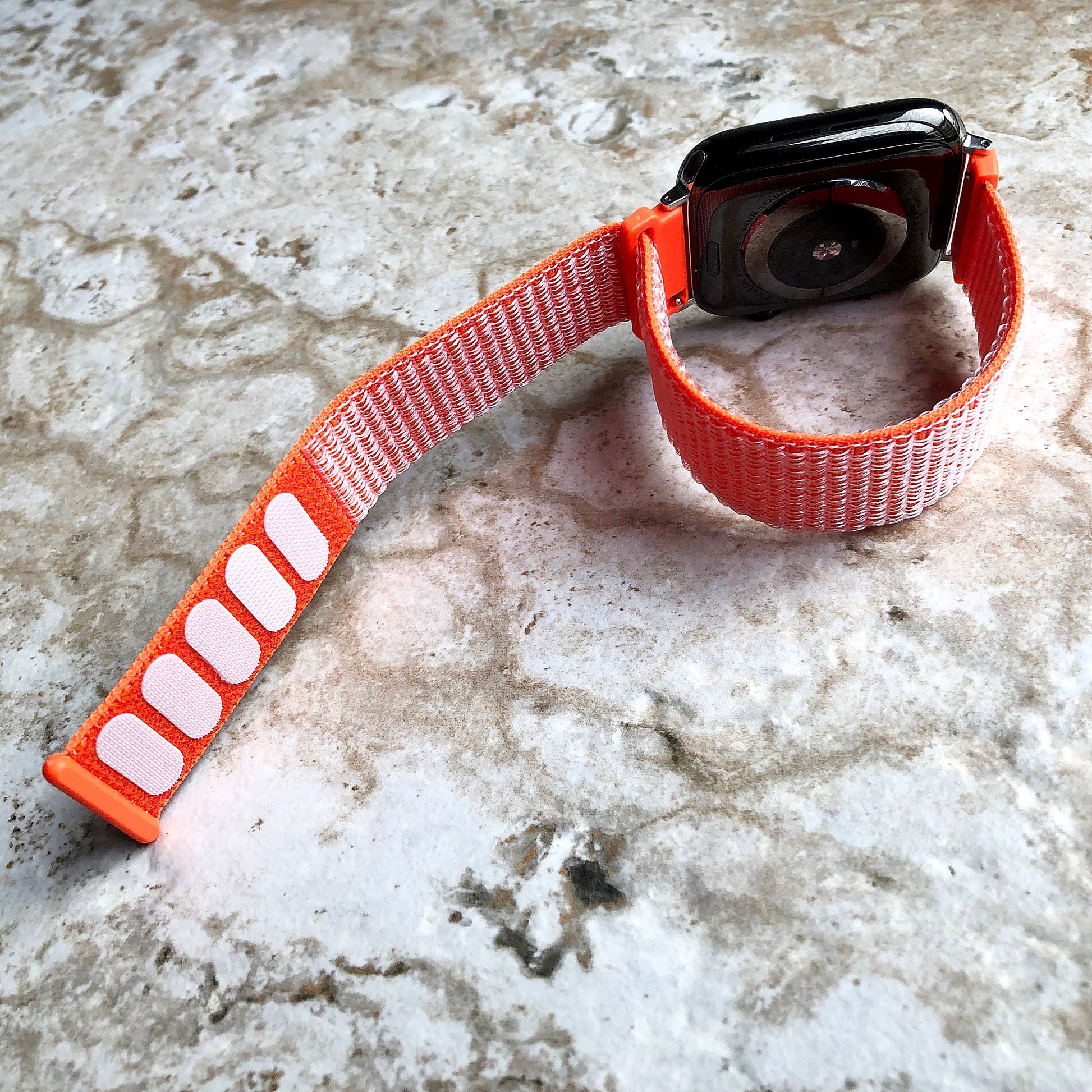 Apple Watch Spicy Orange Band Loop and Hook for iWatch Ultra 2 49mm and 9 8 Series 41mm 45mm Case Sport Adjustable Strap Soft Nylon Weave
