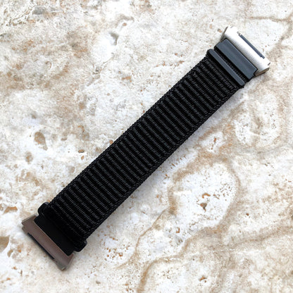 Fitbit Ionic Black Sports Loop n Hook Band Strap for Watch Band Strap Adjustable with Quick Release Adapters Silver Rose Gold Black