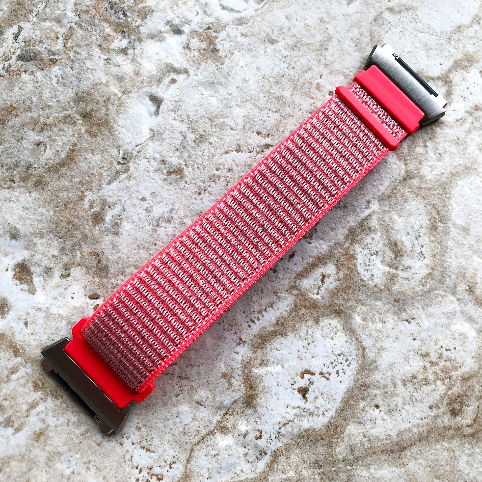 Fitbit Ionic Hot Pink Sports Loop n Hook Band Strap for Watch Band Strap Adjustable with Quick Release Adapters Silver Rose Gold Black