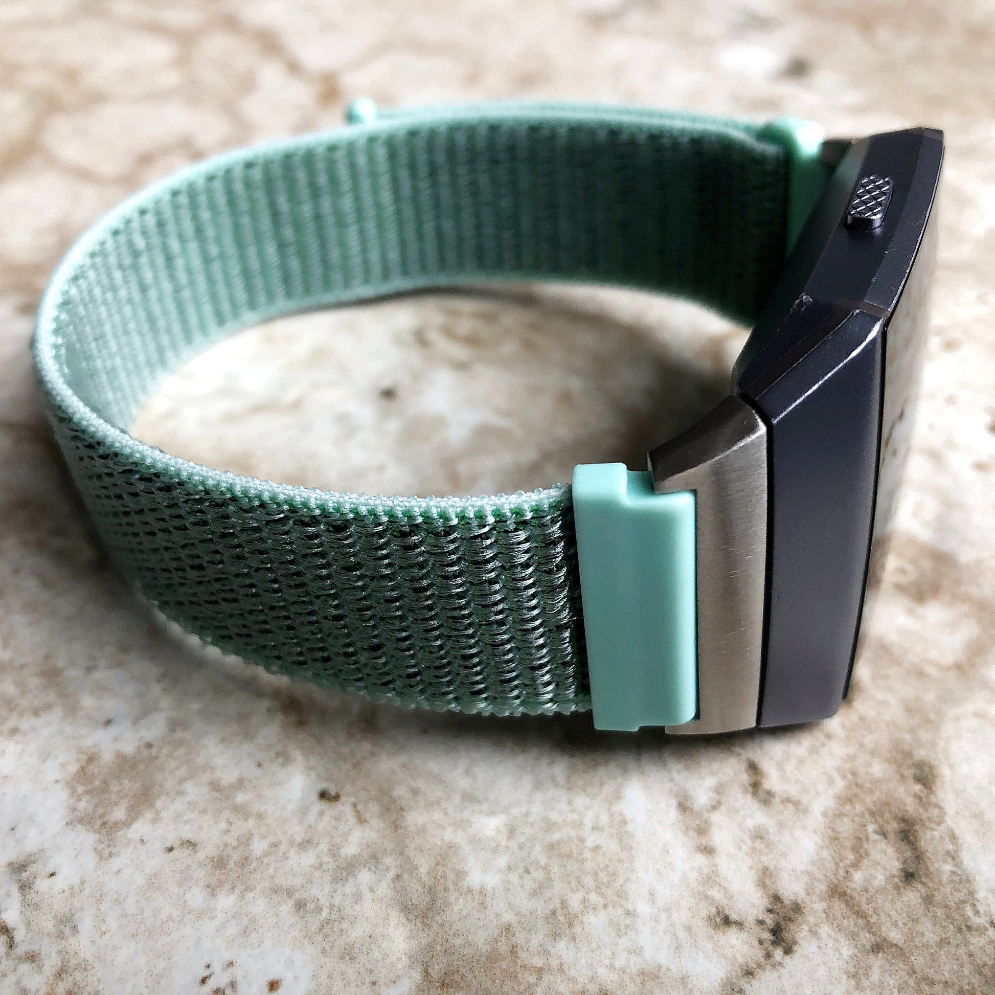 Fitbit Ionic Marine Green Sports Loop n Hook Band Strap for Watch Band Strap Adjustable with Quick Release Adapters Silver Rose Gold Black