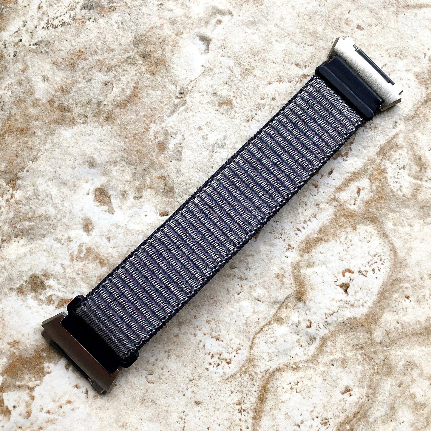 Fitbit Ionic Midnight Blue Sports Loop n Hook Band Strap for Watch Band Strap Adjustable with Quick Release Adapters Silver Rose Gold Black