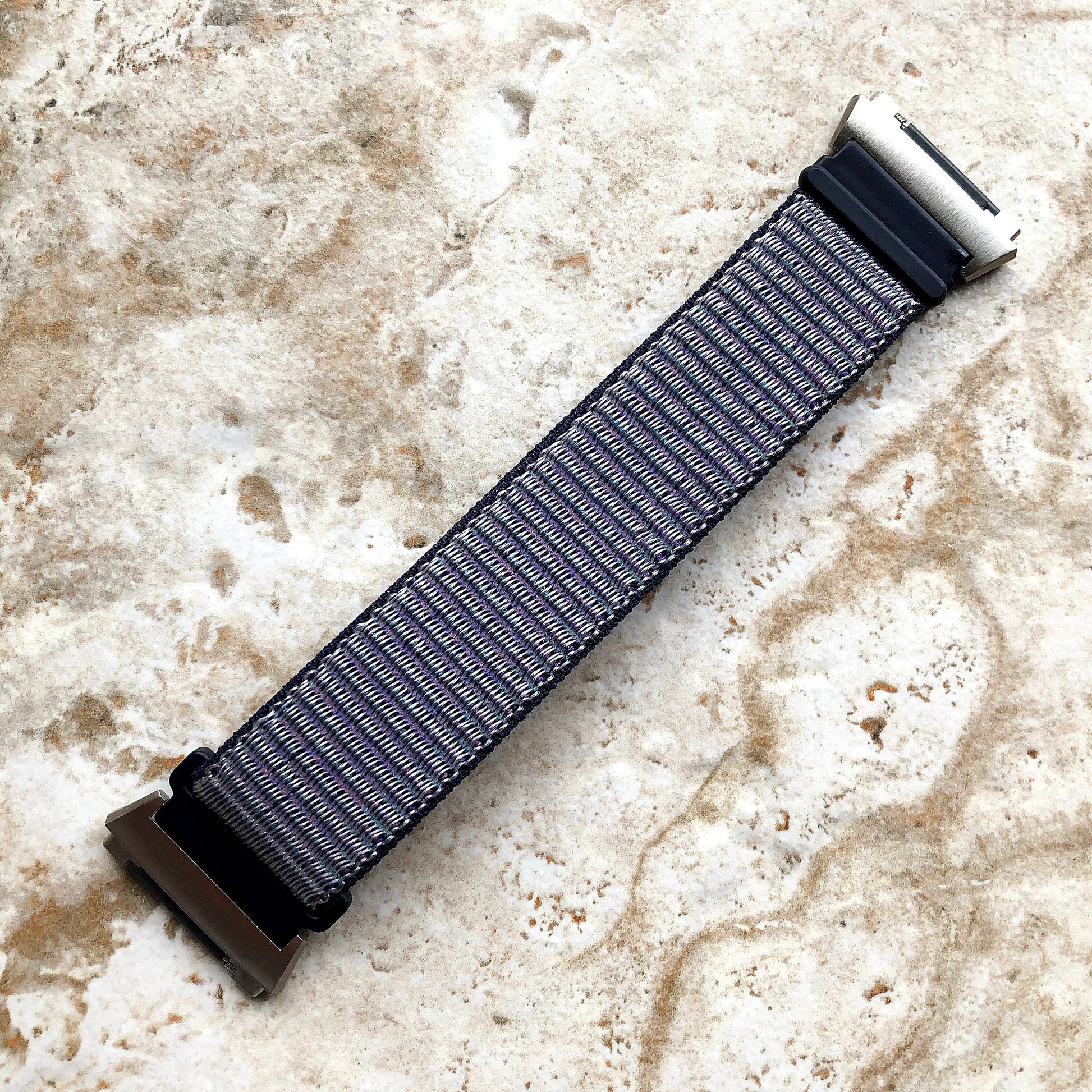 Fitbit Ionic Midnight Blue Sports Loop n Hook Band Strap for Watch Band Strap Adjustable with Quick Release Adapters Silver Rose Gold Black