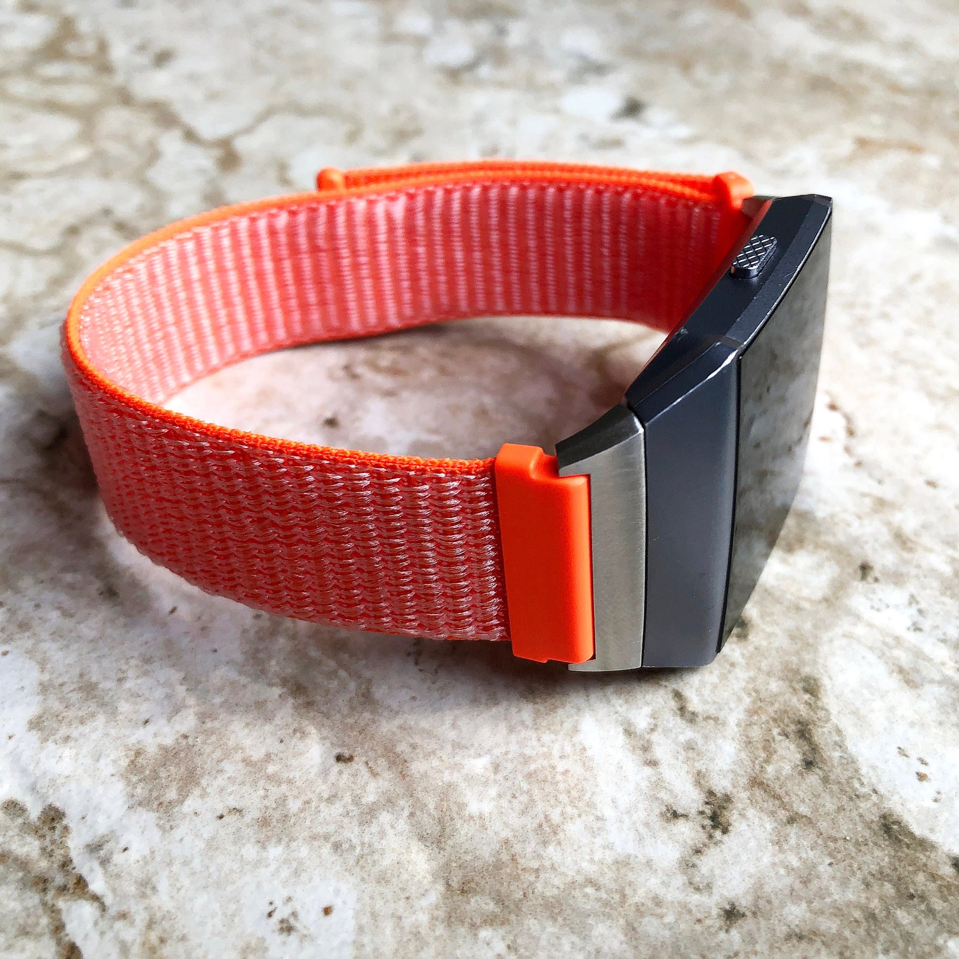 Fitbit Ionic Spicy Orange Sports Loop n Hook Band Strap for Watch Band Strap Adjustable with Quick Release Adapters Silver Rose Gold Black