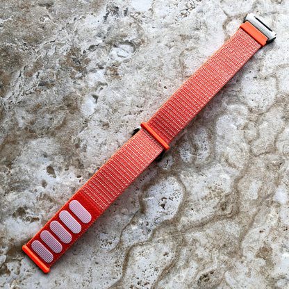 Fitbit Ionic Spicy Orange Sports Loop n Hook Band Strap for Watch Band Strap Adjustable with Quick Release Adapters Silver Rose Gold Black