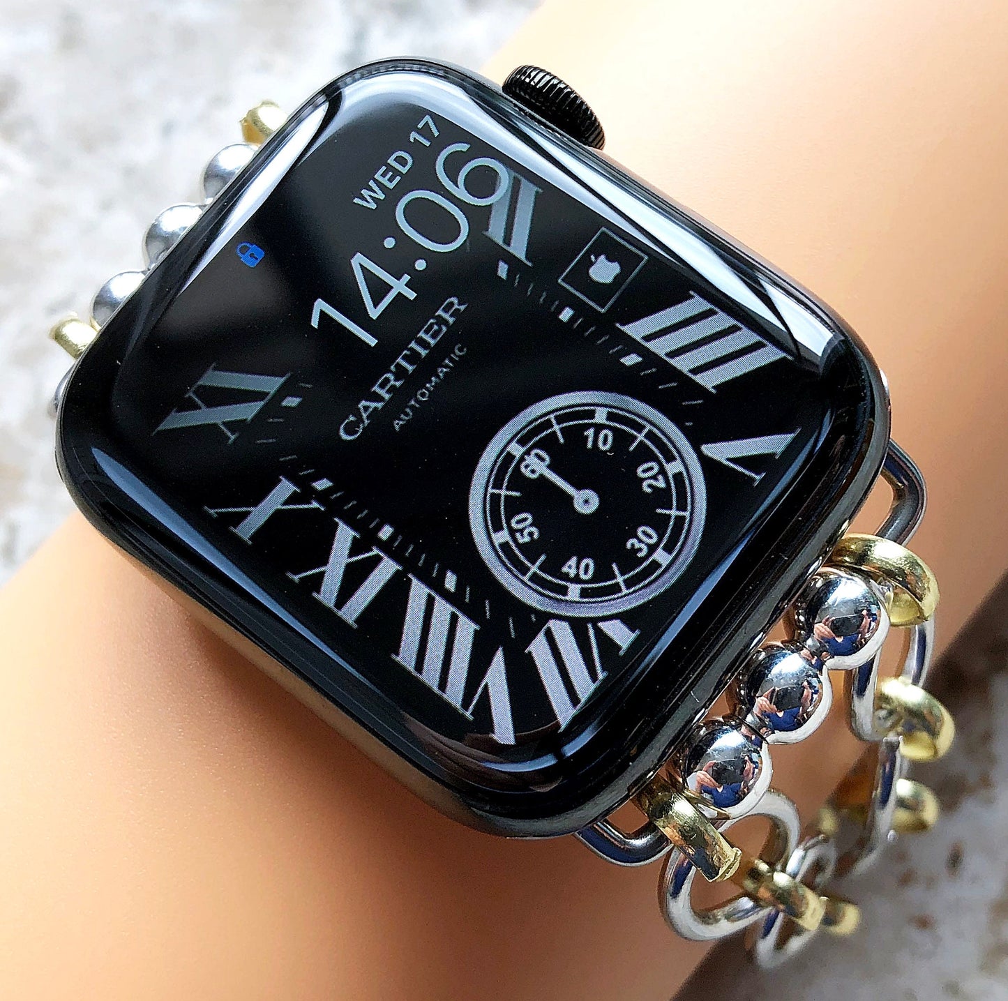 Apple Watch Ultra 2 9 8 7 SE 6 5 4 3 2 1 Bracelet for iWatch 38mm 40 41mm 42mm 44mm 45mm 49mm Ellipses and Circles Gold & Silver Color Band
