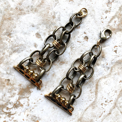Apple Watch Ultra 2 and 9 8 Series Bracelet for iWatch 41mm 45mm 49mm Case Antique Gold Color Chain Link Band Handmade Fashion Jewelry Strap