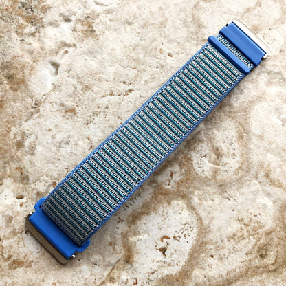 Fitbit Versa 2 3 4 Sense 2 Sports Band Light Blue Loop and Hook Strap Watch Bands Straps Adjustable Quick Adapters Silver Rose Gold Black