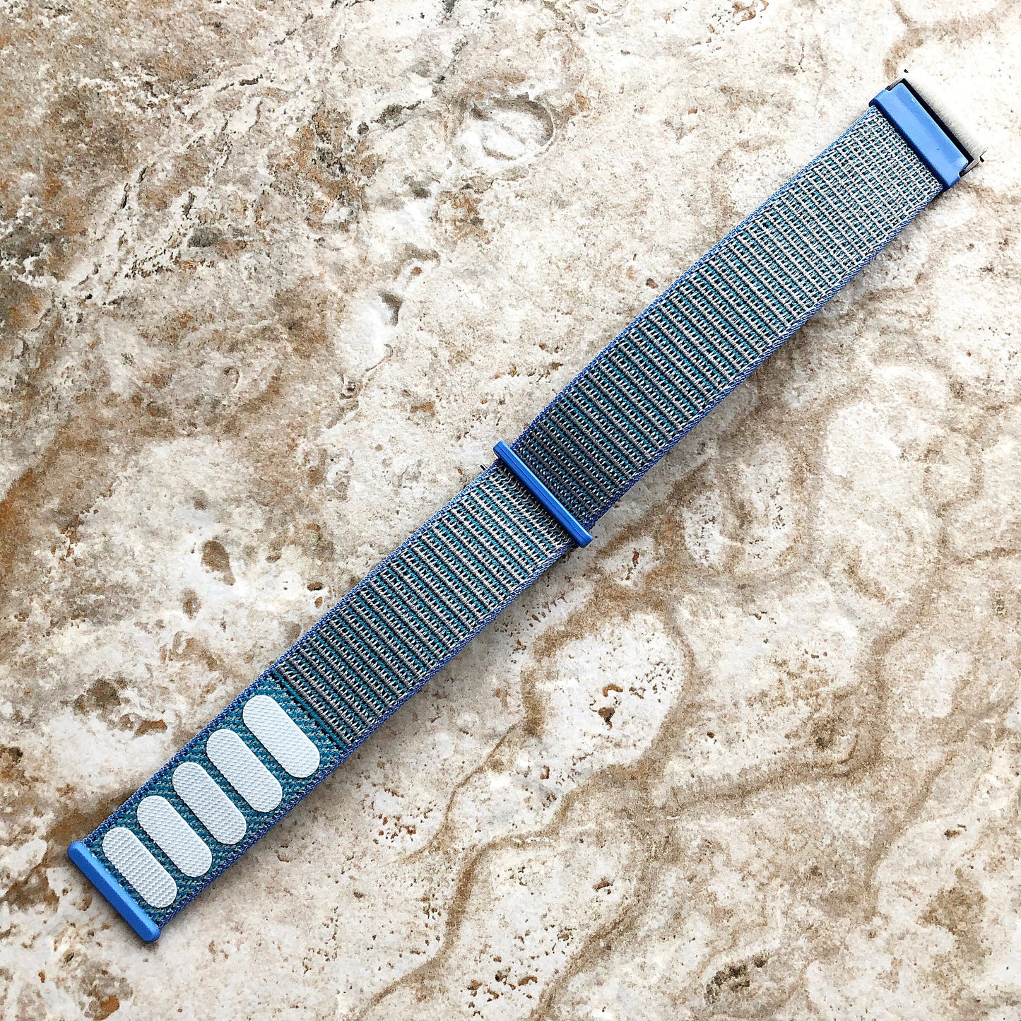 Fitbit Versa 2 3 4 Sense 2 Sports Band Light Blue Loop and Hook Strap Watch Bands Straps Adjustable Quick Adapters Silver Rose Gold Black