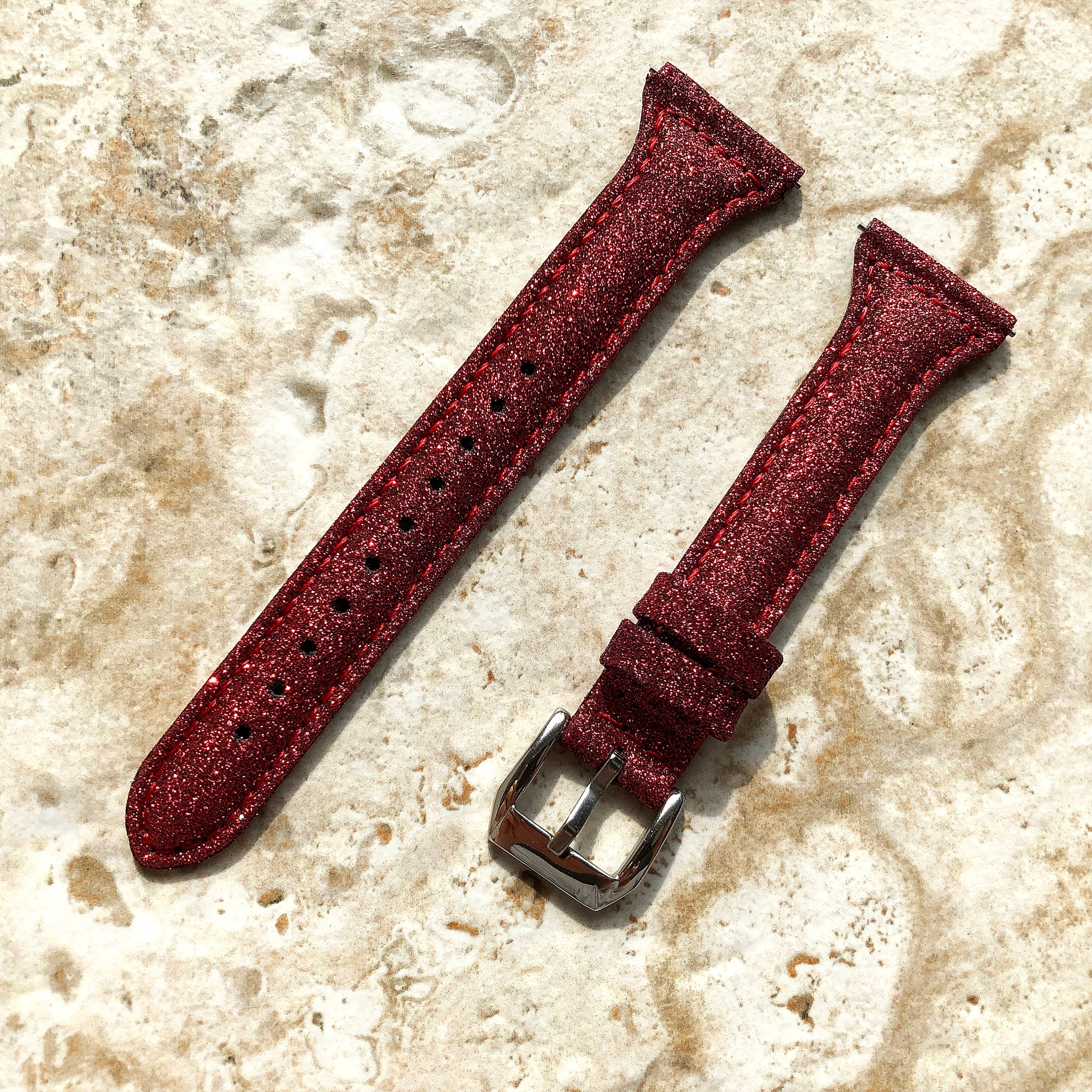 Garmin Red Sparkling Glitter Band for Forerunner 745 265 255 Venu 3 2 Darth Vader First Avenger Vivoactive 4 Leather Slim Bracelet Strap B22