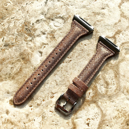 Fitbit Ionic Gold Sparkling Glitter Slim Elegant Soft Leather Band Strap Bracelet for Smartwatch Quick Adapters in Silver Rose Gold Black