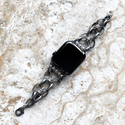 Apple Watch Ultra 2 9 8 7 SE 6 5 4 3 2 Bracelet for iWatch 38mm 40mm 41mm 42mm 44mm 45mm 49mm Antique Silver Color Chain Link Band Handmade