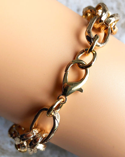 Apple Watch Braided Bracelet Gold Color Chain Links Band Compatible with iWatch 38mm 40mm 41mm 42mm 44mm 45mm 49mm Handmade Custom Jewelry