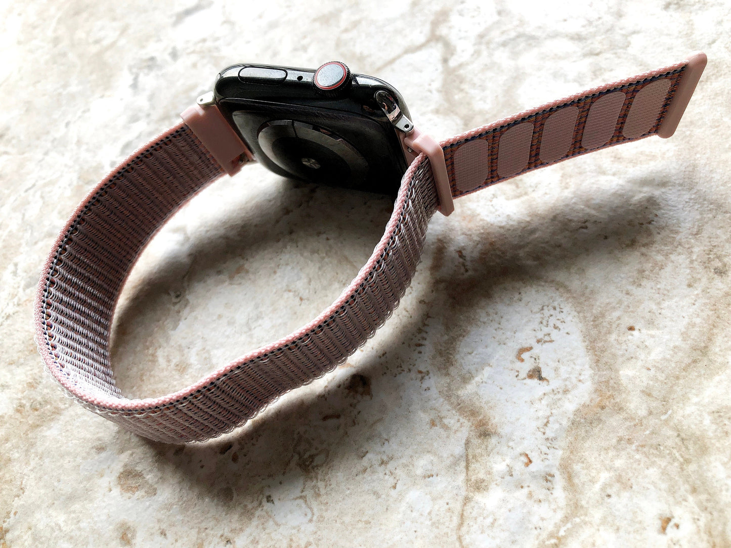 Apple Pink & Sand Band for iWatch Ultra 2 9 8 7 SE 6 5 4 3 2 1 38mm 40mm 41mm 42mm 44mm 45mm 49mm Sport Loop and Hook Strap Soft Nylon Weave