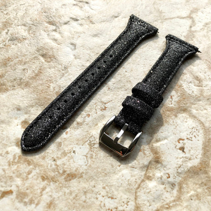 Garmin Black Sparkling Glitter Band for Forerunner 745 265 255 Venu 3 2 Darth Vader Avenger Vivoactive 4 Slim Leather Strap Bracelet B22