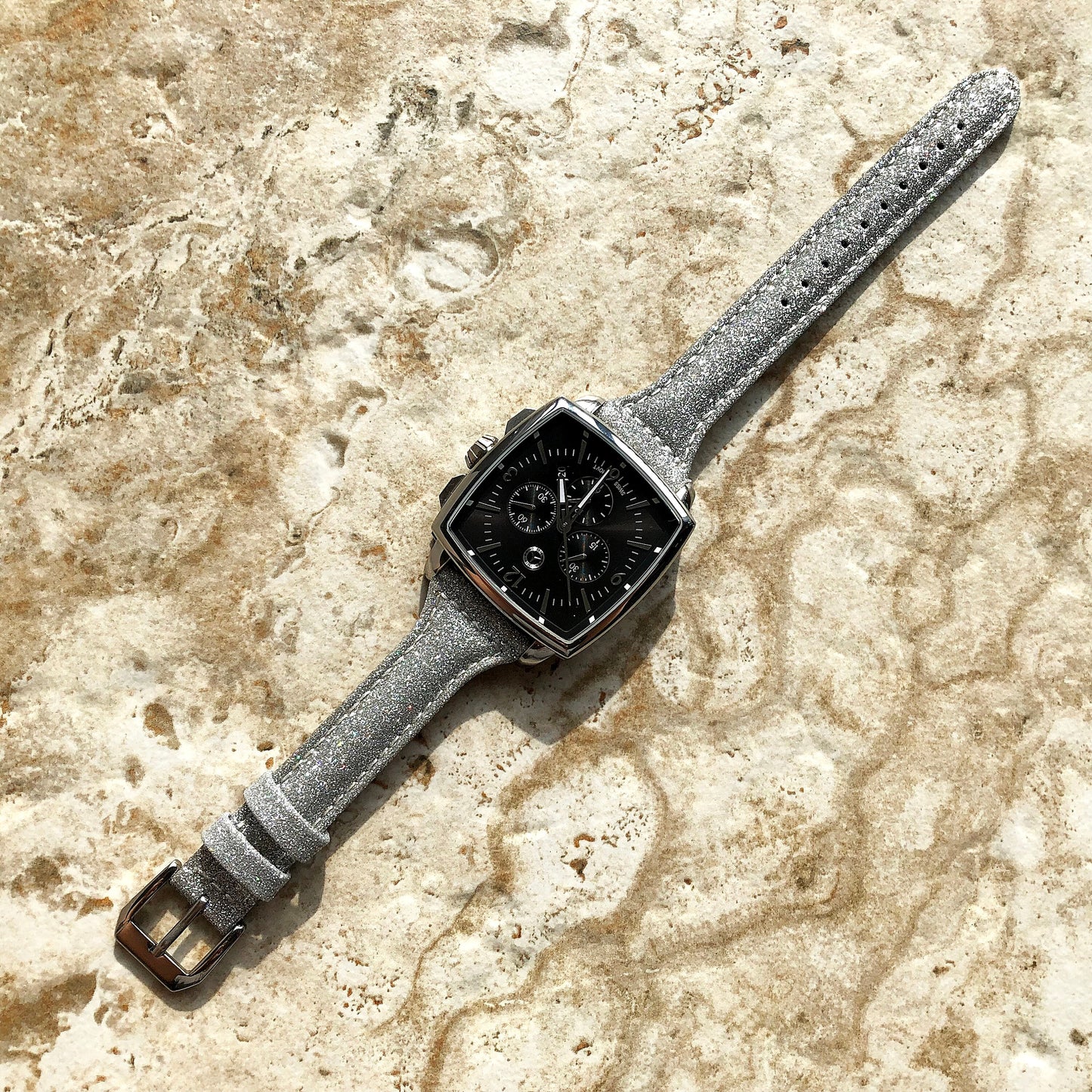 Garmin Silver Sparkling Glitter Band for Forerunner 745 265 255 Venu 3 2 Darth Vader Avenger Vivoactive 4 Slim Leather Strap Bracelet B22
